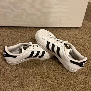 Adidas Superstar White and Black; US Size 7, EU 40